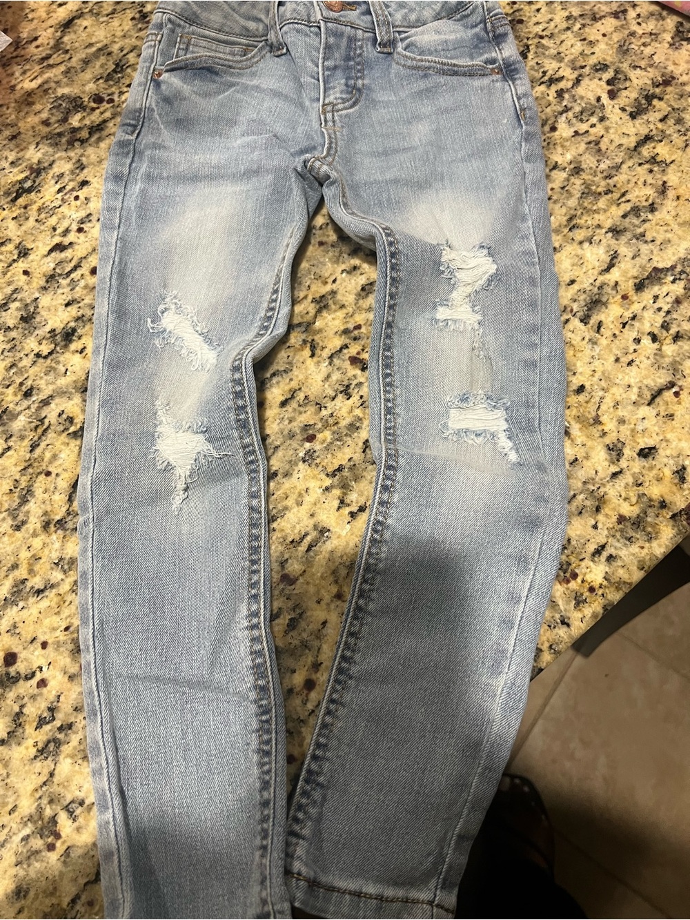 Light Blue Distressed Little Girl Jeans